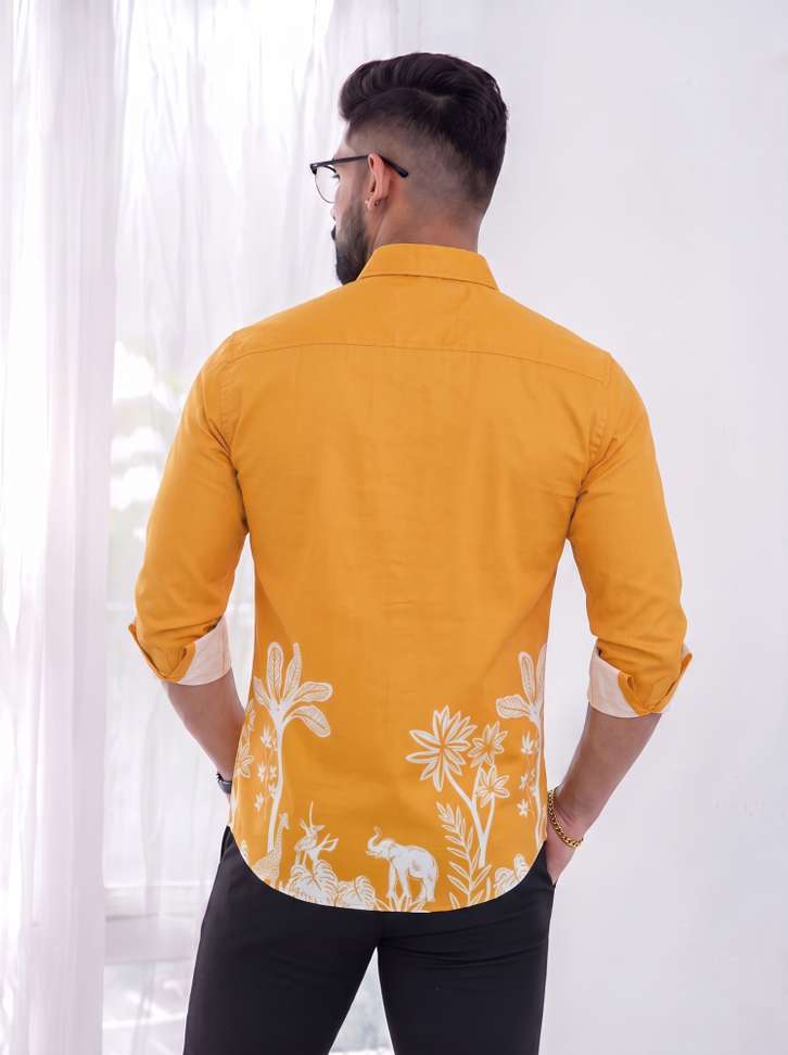 Shopsy BIKIT Men Yellow Printed Casual Shirt - Image 3
