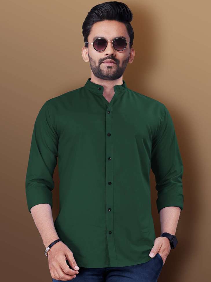 Shopsy METRONAUT Men Solid Casual Green Shirt - Image 2