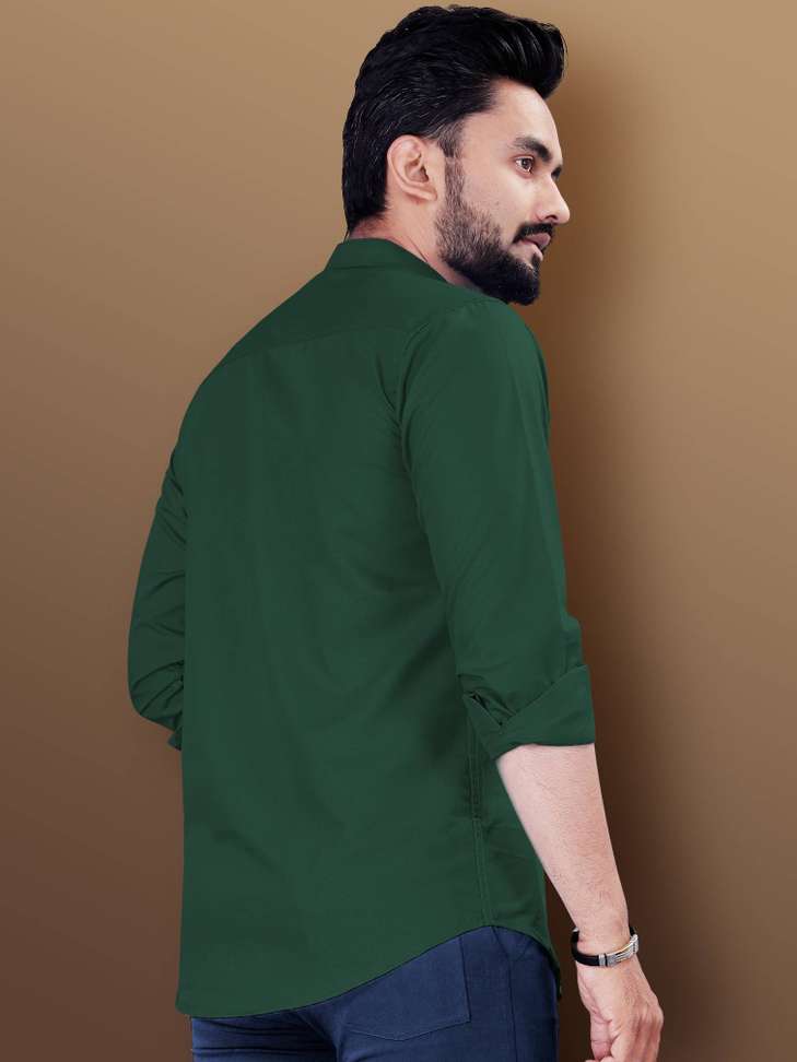 Shopsy METRONAUT Men Solid Casual Green Shirt - Image 3