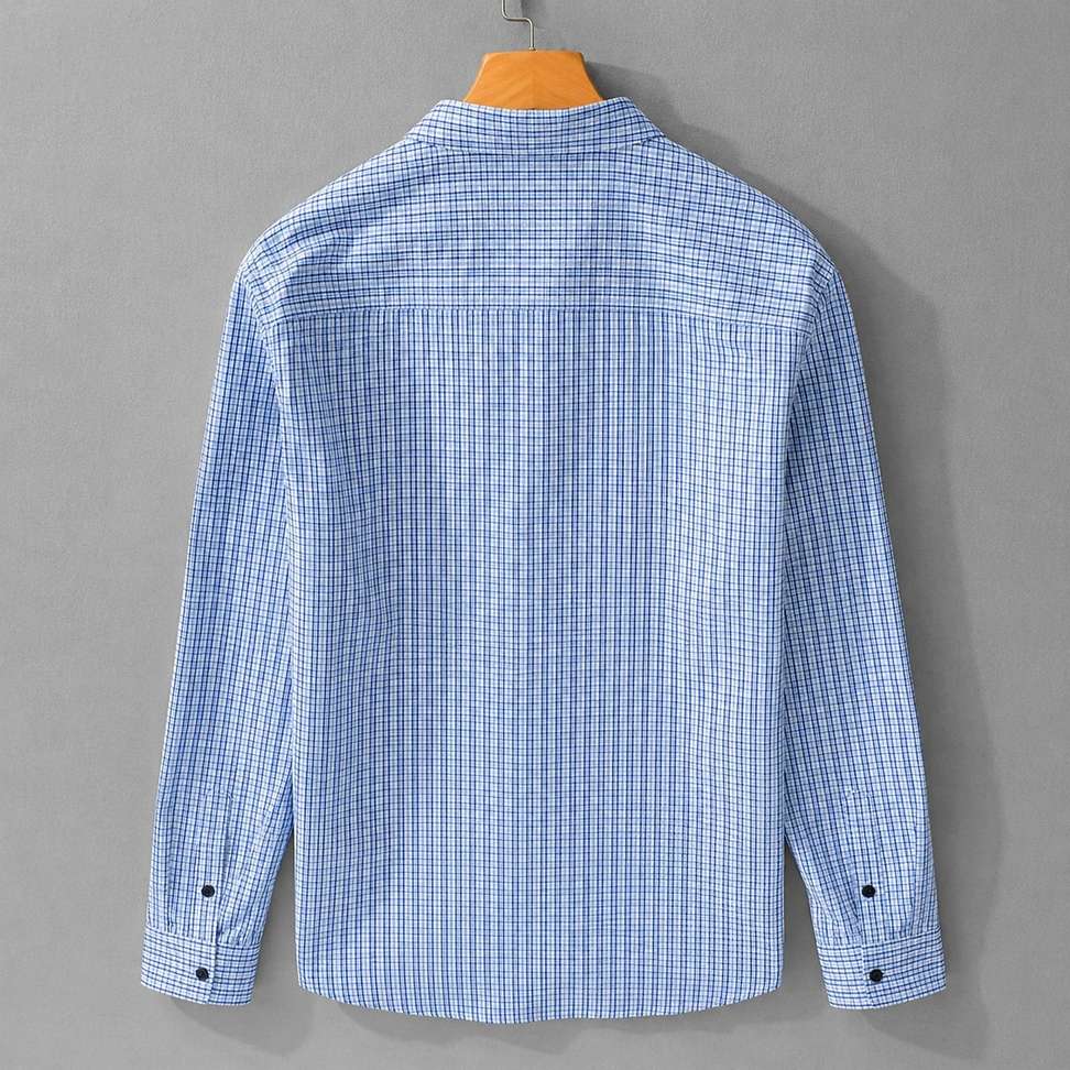 Shopsy Kesar Collection Men Checkered Blue Shirt - Image 3