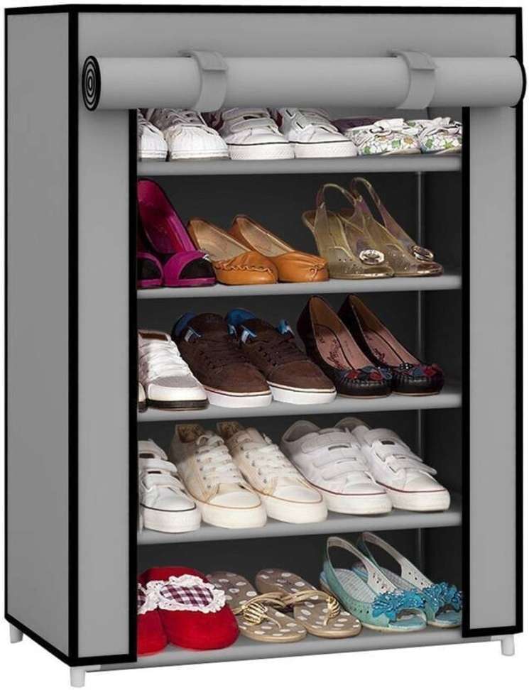 Top Trending Affordable Shoe Racks for Home—Under 299 Aks Groups Collapsible Plastic Shoe Stand 5 Shelves Grey