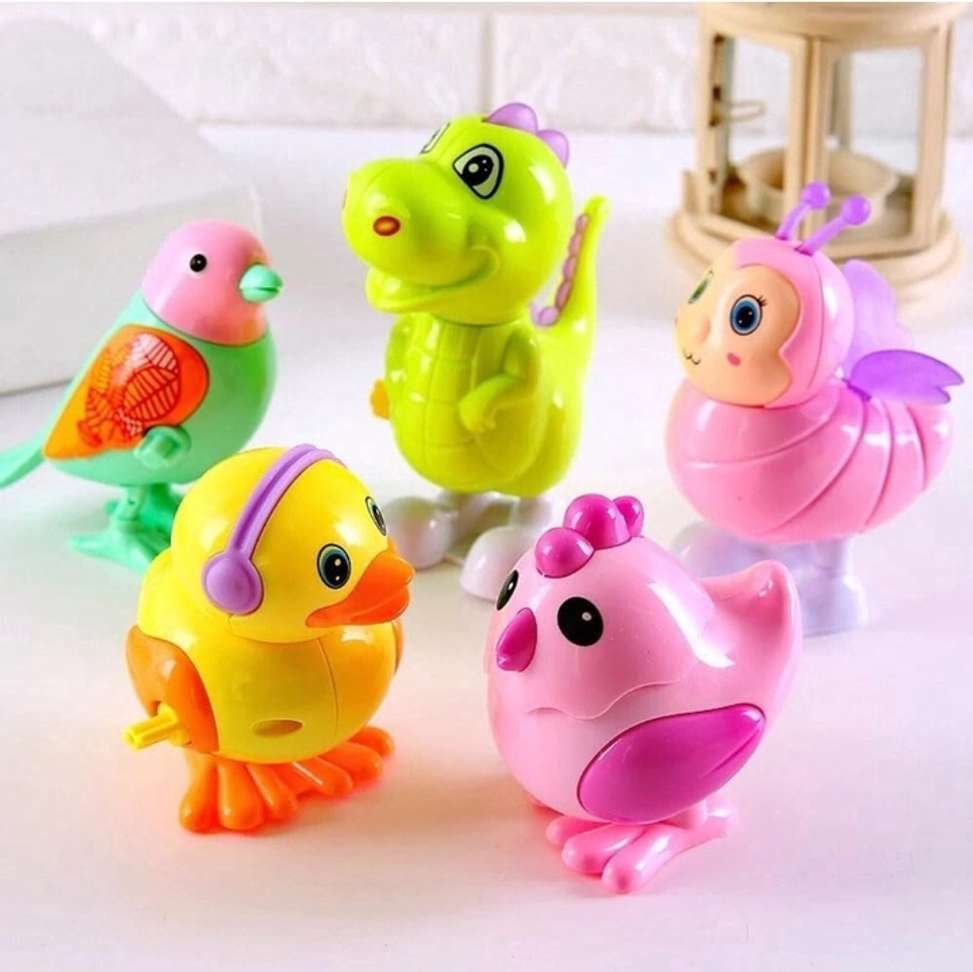 Wind Rattles Rachna enterprise 3 Pcs Jumping Bird Wind Up Key Operated Colorful Bird ...