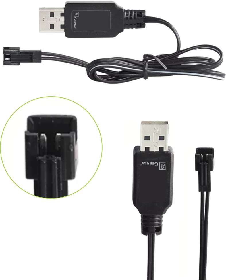 R3 GERMAN USB charger cable SM-2P plug aa aaa NiCd NiMH battery for 0. ...