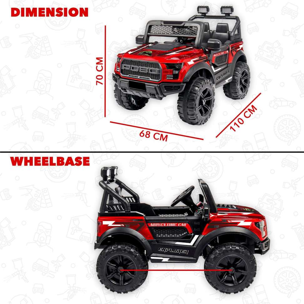 Miss & Chief 12V Battery Operated Ride on Jeep - Image 4