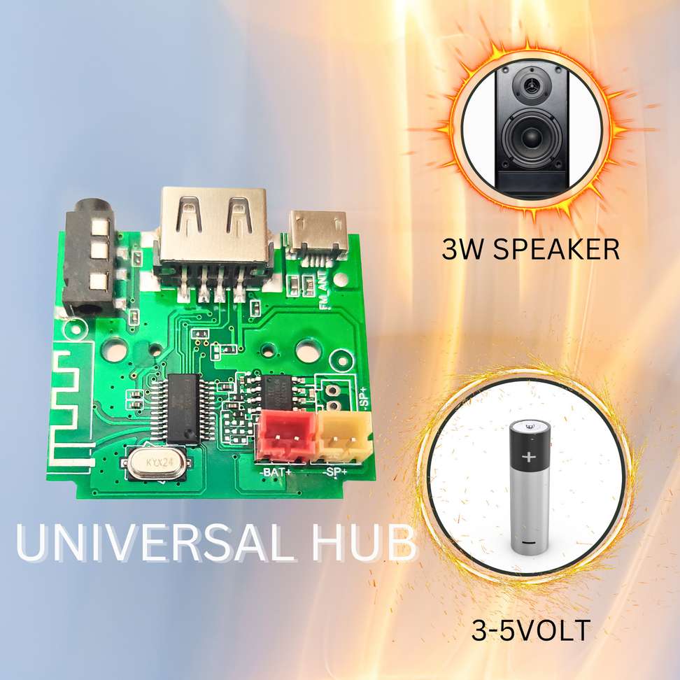 UNIVERSAL HUB 5V Bluetooth Amplifier USB AUX Card Wireless HI-FI Module ...