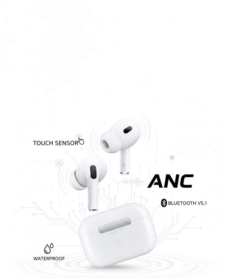 Vdtech Airpod Pro Ax47 Earbuds Touch Sensor Waterproof Anc Bluetooth V5 1 Headset