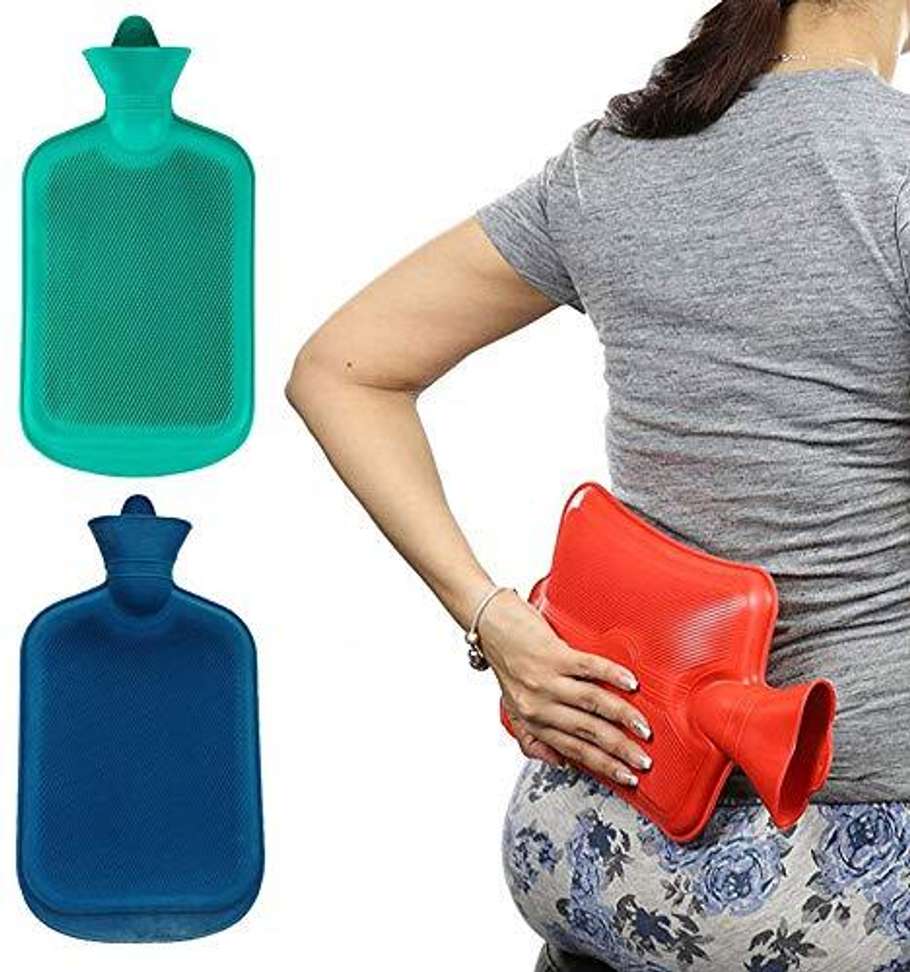 Aafos Rubber Hot Water Heating Pad Bag Pain Relief Non Electric 2 L