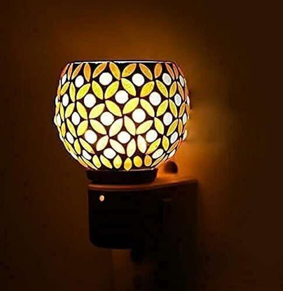 Shbk Decor Kapoor Dani Night Lamp Hand Crafted Items Multicolor Incense Holder Ceramic Plastic Steel Glass