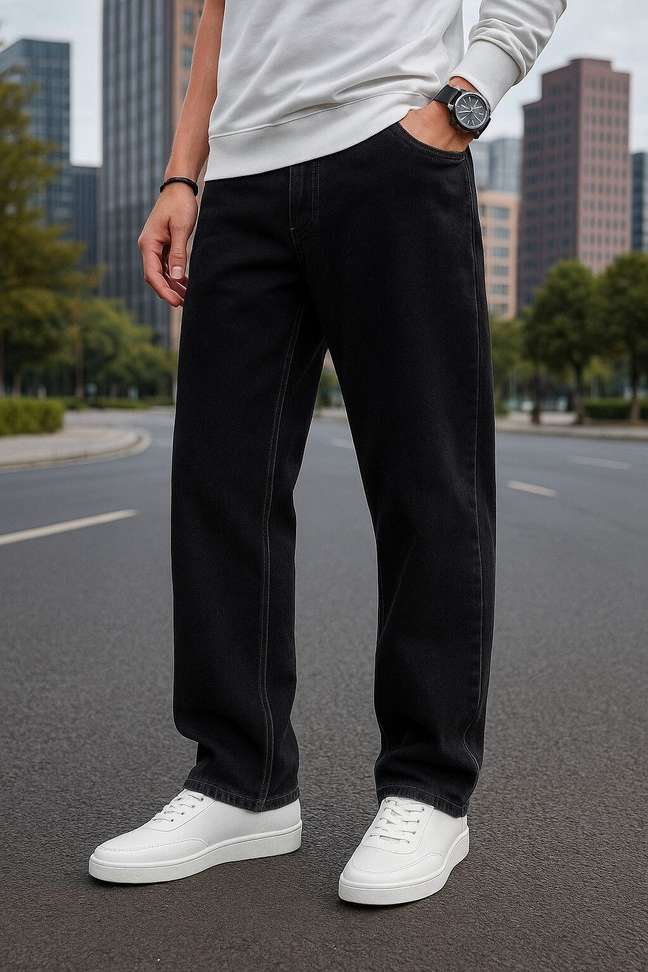 Coy Loose Fit Men Dark Grey Jeans