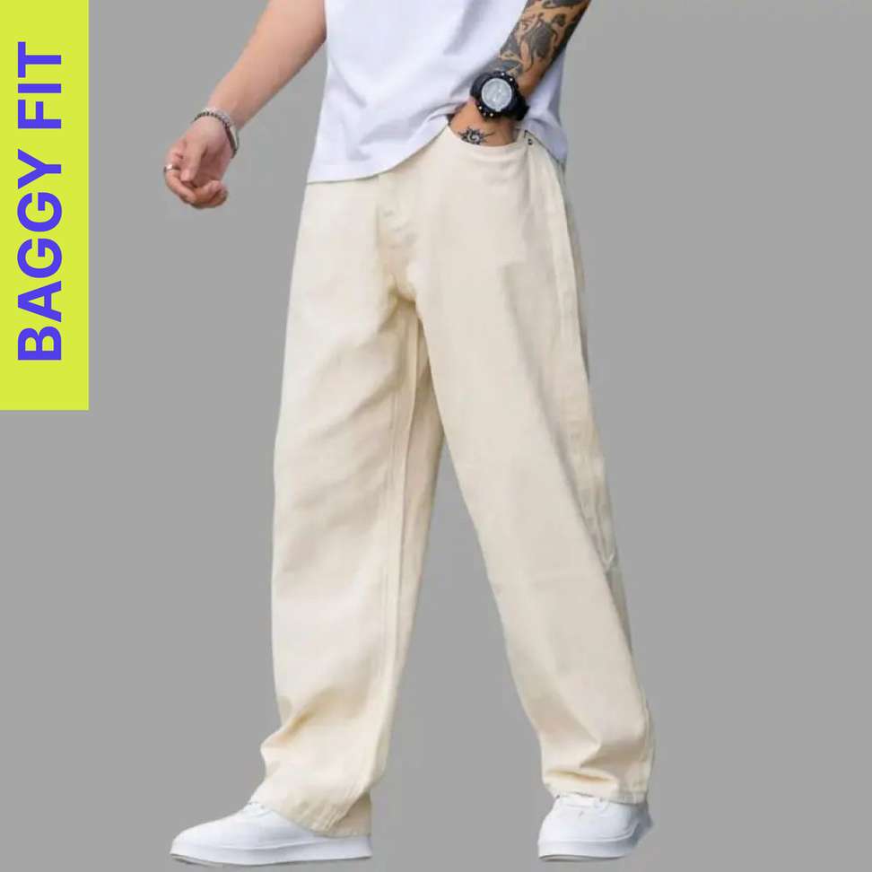 White Leapard Loose Fit Men Beige Jeans – 68% OFF, Best Price in India