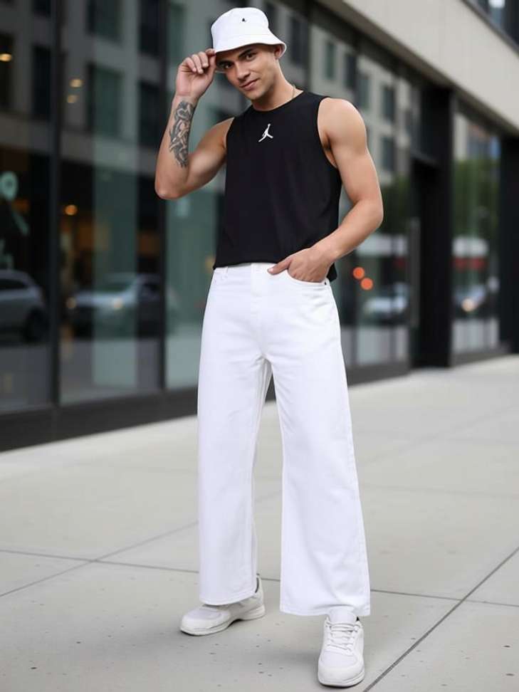 Nalaka Regular Men White Jeans