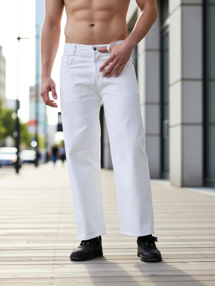 Bluesette Boyfriend Men White Jeans