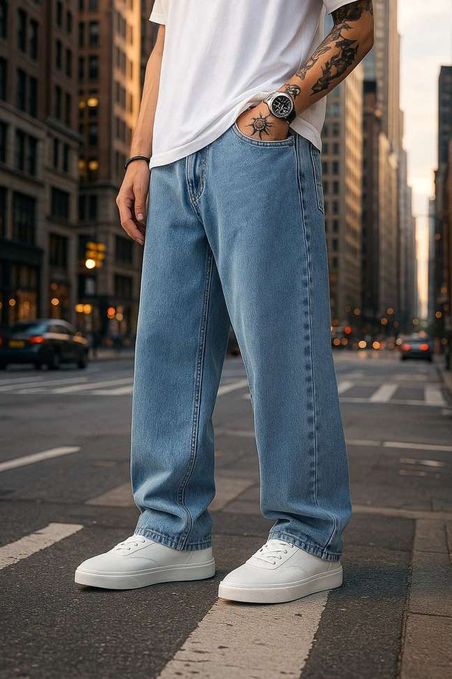 Coy Loose Fit Men Light Blue Jeans