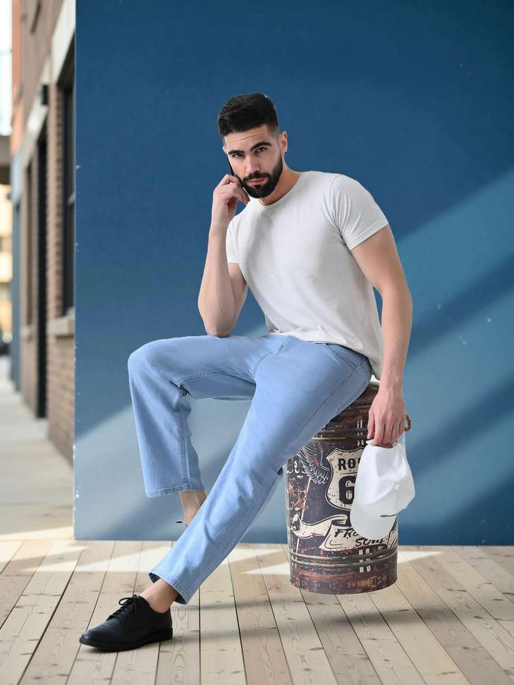 Bluesette Regular Men Light Blue Jeans