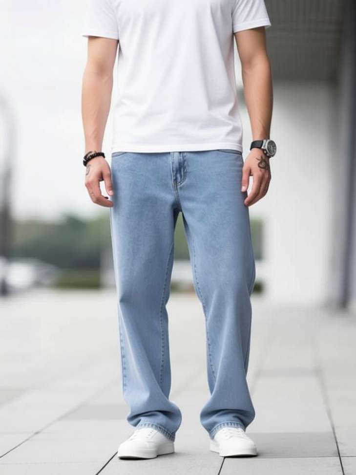 Denim Fit Regular Men Light Blue Jeans