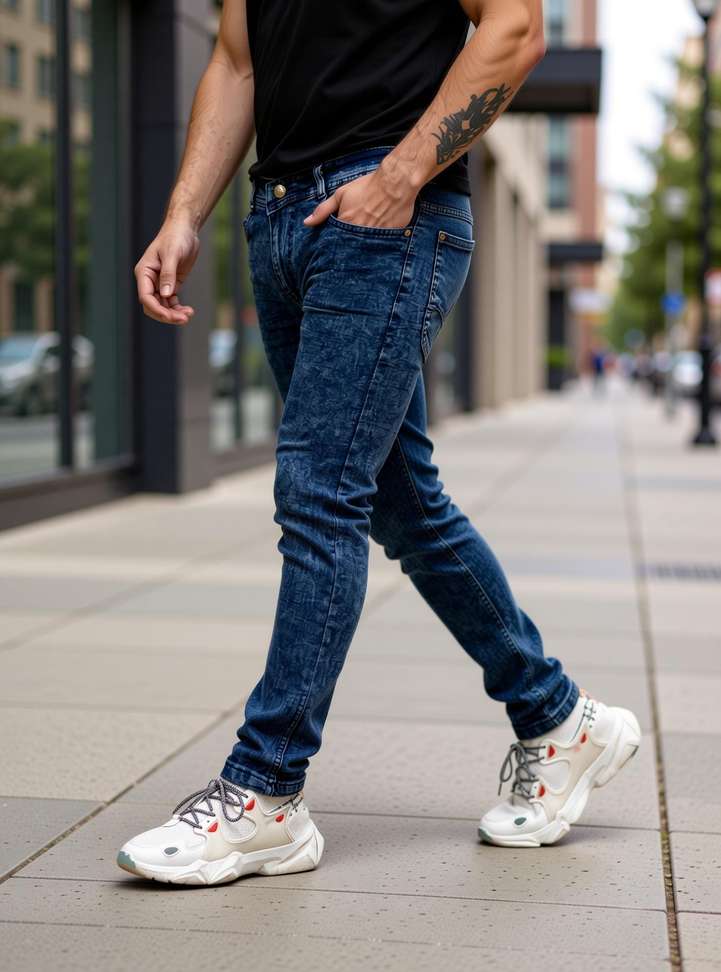 Marsh X Slim Men Blue Jeans
