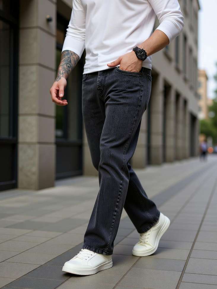 Ntrook Straight Fit Men Grey Jeans