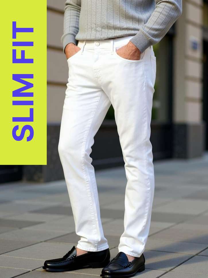 85% OFF Stitch Factory Slim Men White Jeans – Lowest Price ₹286 | Shopsy Deal