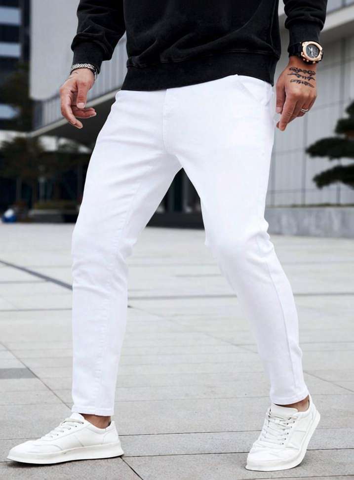 Stitch Factory Slim Men White Jeans