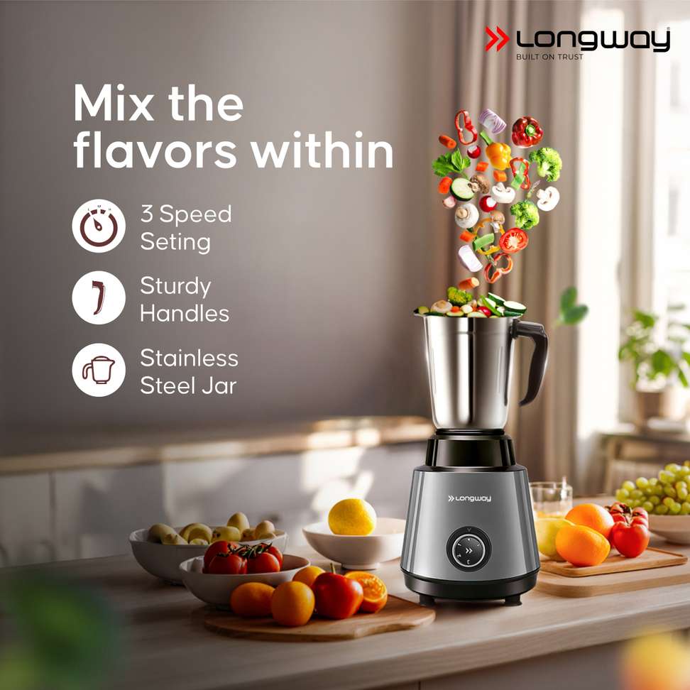 Shopsy Longway Roto Max 1100W Dry Iron & 500W Mixer Grinder Combo - Image 5