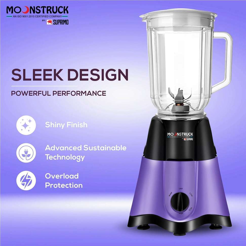 Moonstruck 750 Mixer Grinder (4 Jars, Purple) - Image 7