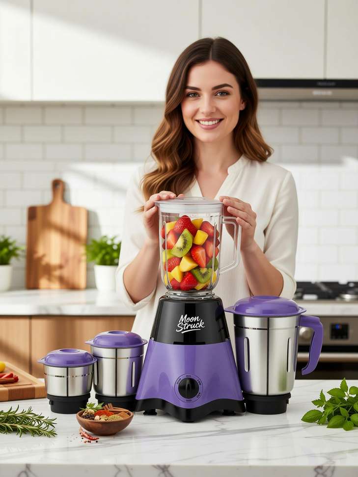 Moonstruck 750 Mixer Grinder (4 Jars, Purple) - Image 3