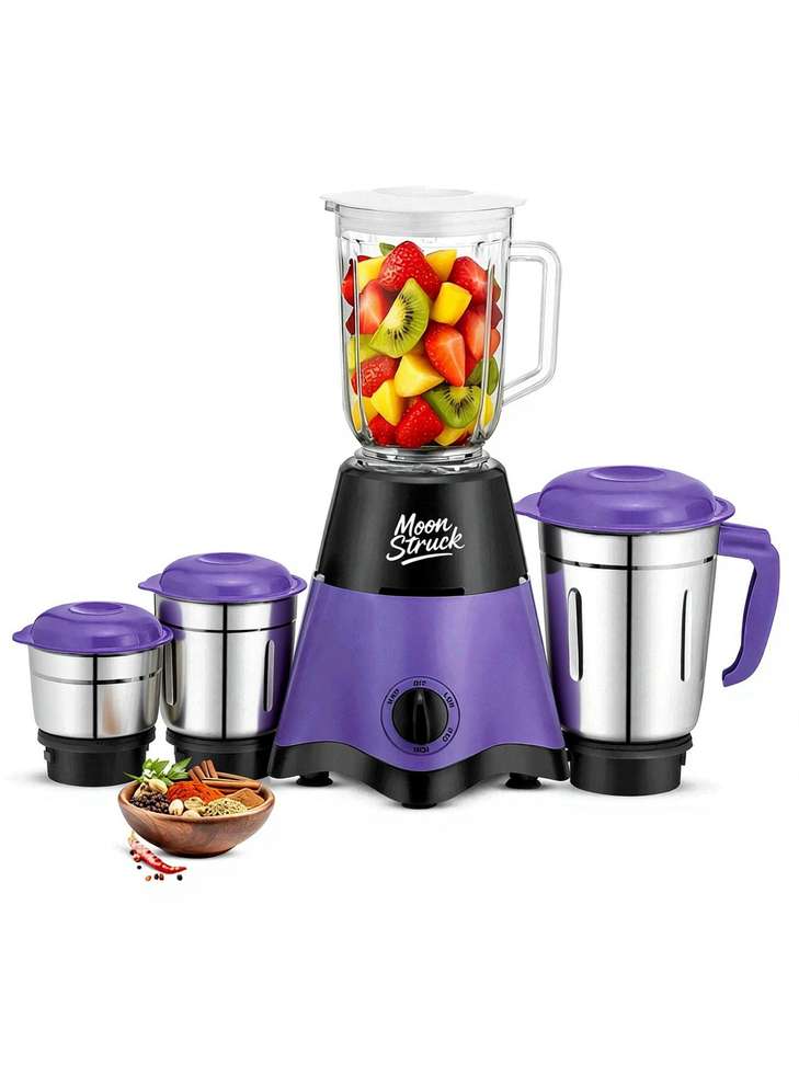 Moonstruck 750 Mixer Grinder (4 Jars, Purple) - Image 4