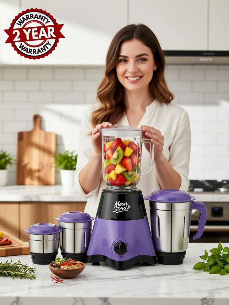 Moonstruck 750 Mixer Grinder (4 Jars, Purple) - Image 2