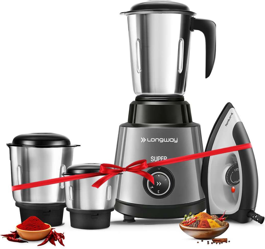 Shopsy Longway Roto Max 1100W Dry Iron & 500W Mixer Grinder Combo - Image 2
