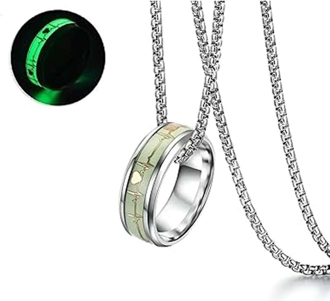Readium Ring Maalgodam Radium Ring with Silver plated Long Chain for Men's and Boy's ...
