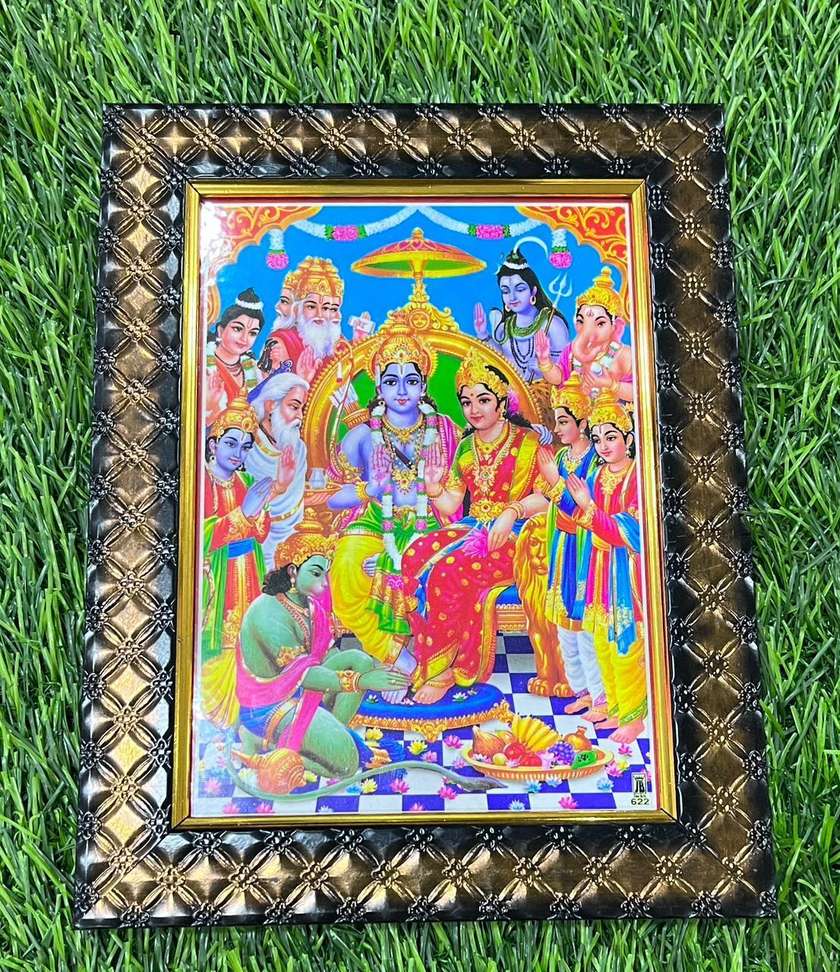FRAMTASTIC Ram Darbar With Janki Mata, Hanuman Ji, & Many God Photo ...
