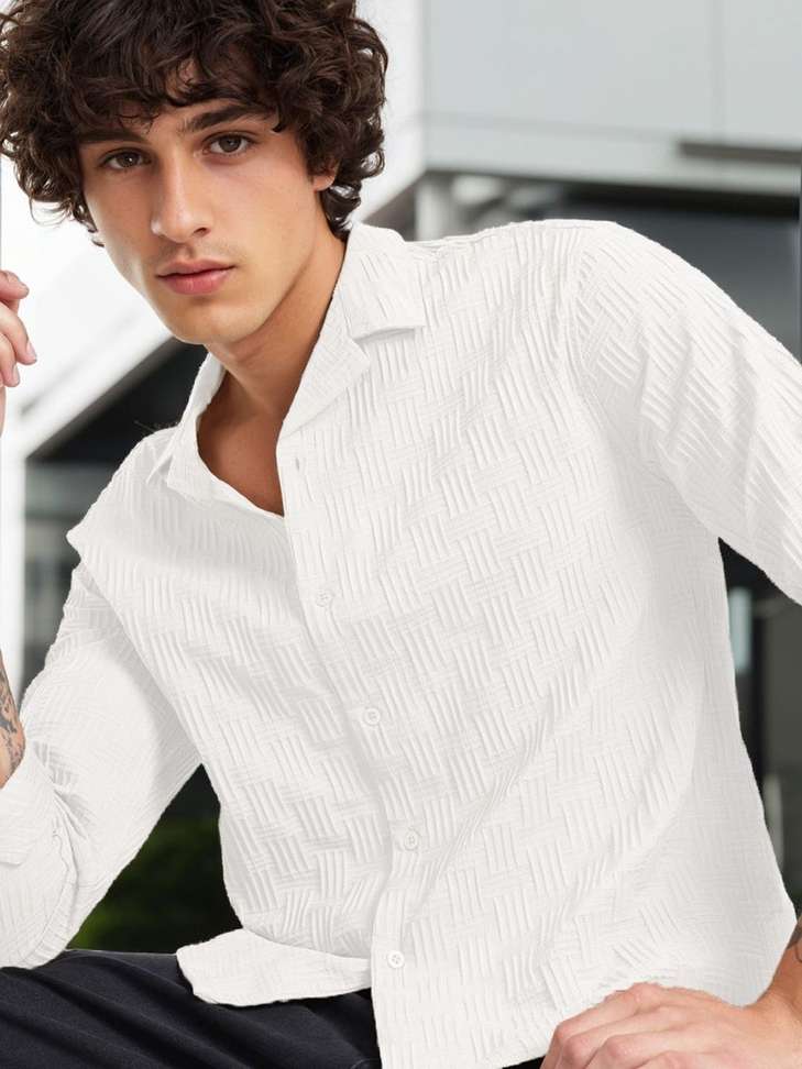 Szn Men Self Design Casual Grey Shirt – 99% OFF Pack of 2 | ExampleShop Deal