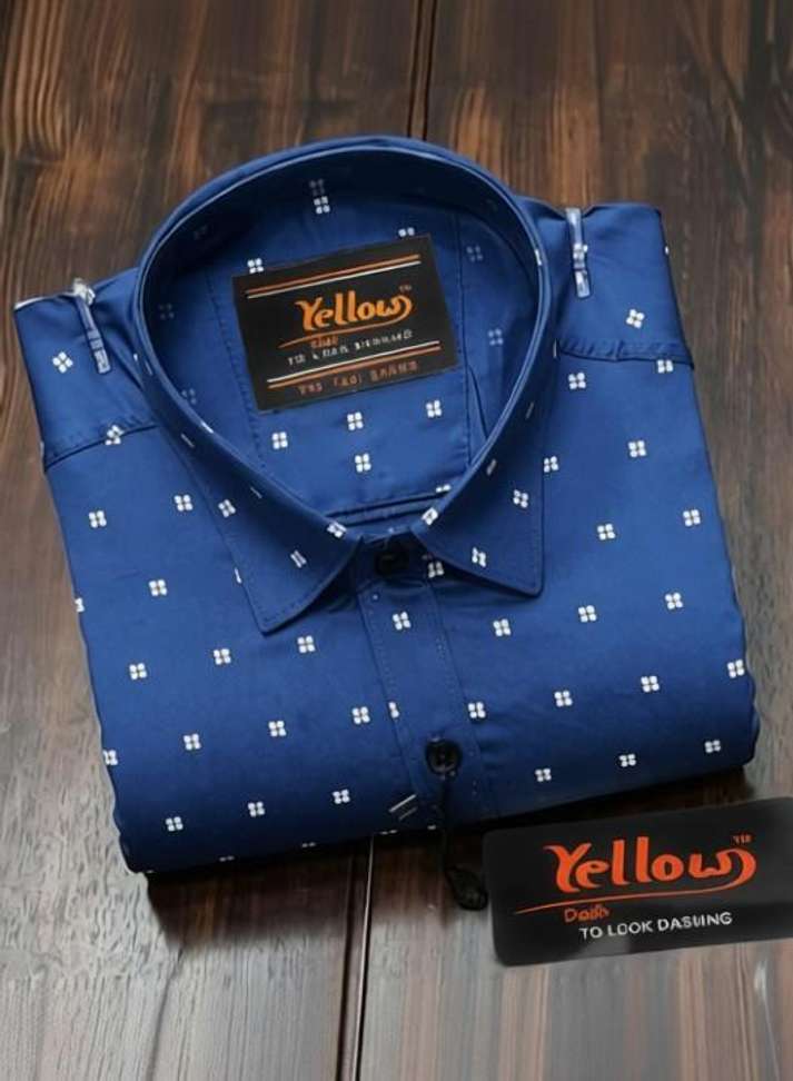 Yellowdash Men Geometric Print Casual Blue Shirt – 81% OFF Deal