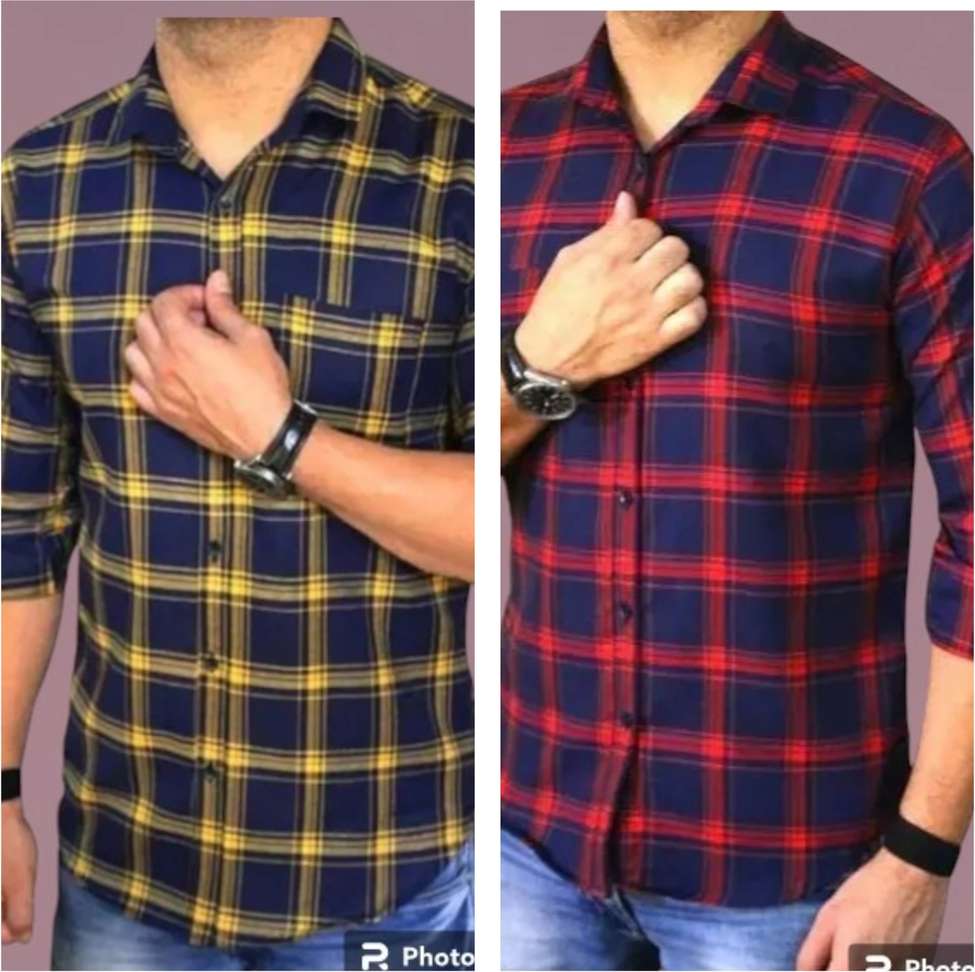 Mark Leurent Men Checkered Casual Yellow Shirt