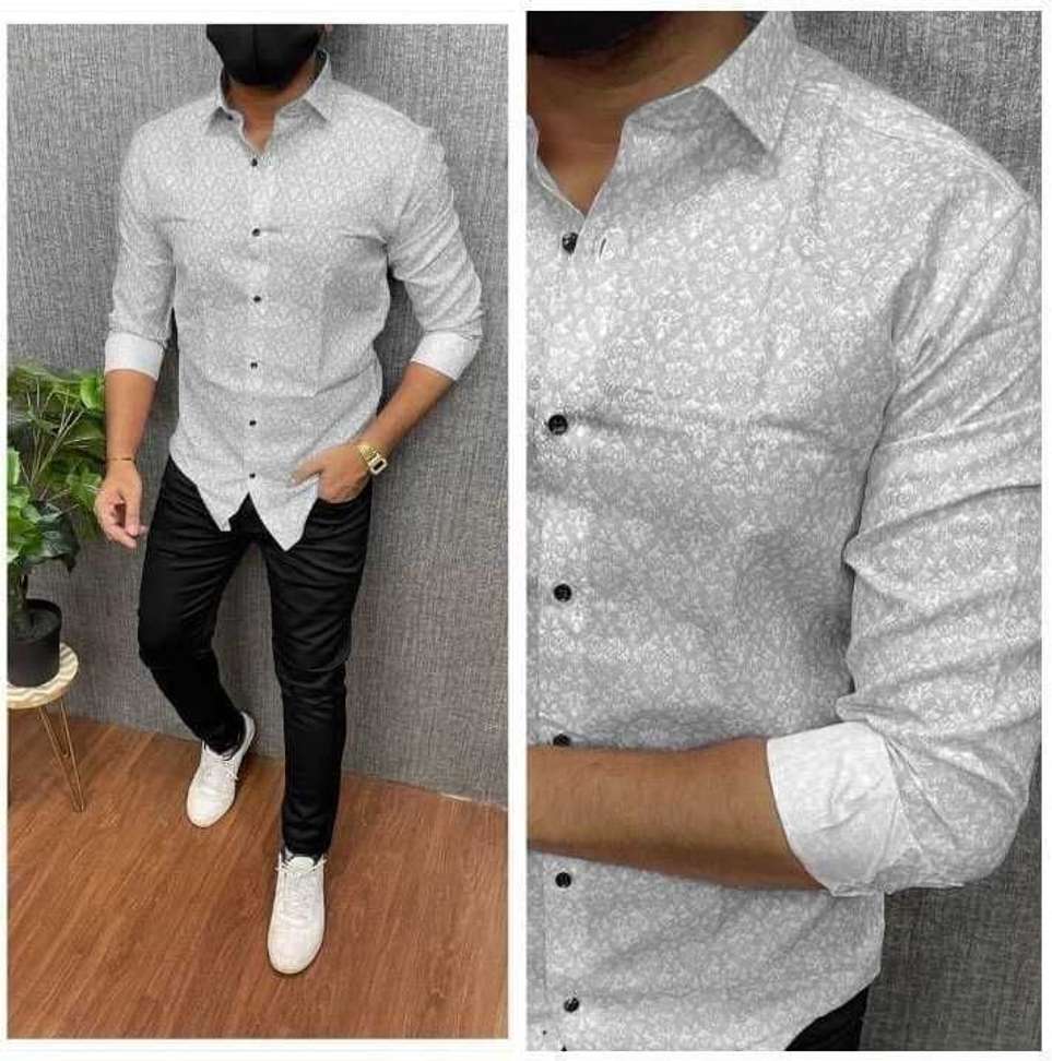 Luxury Crown Men Printed Casual Blue Dark Green Shirt