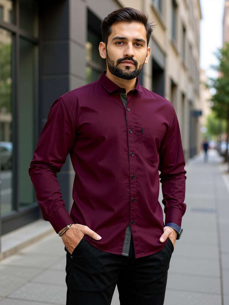 Rahul Look Men Solid Casual Maroon Shirt – 83% Off, Only ₹273 – Best Deal Today