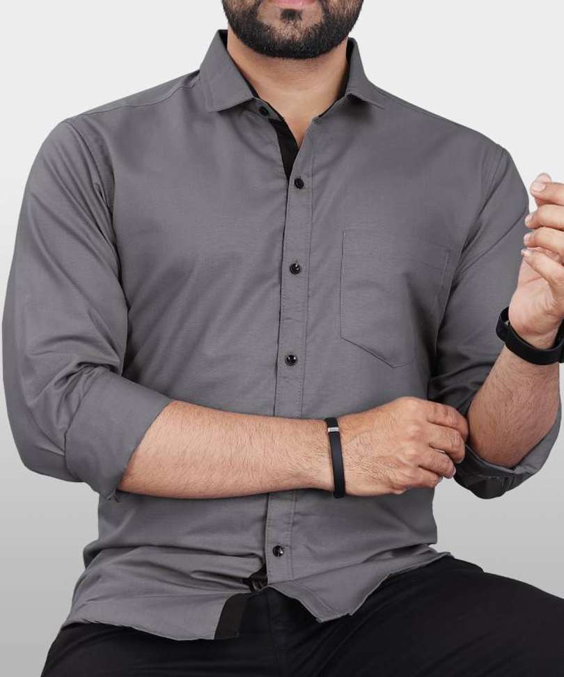Closwif Men Self‑Design Casual Grey Shirt – 76% OFF, Only ₹239 at ExampleShop.com