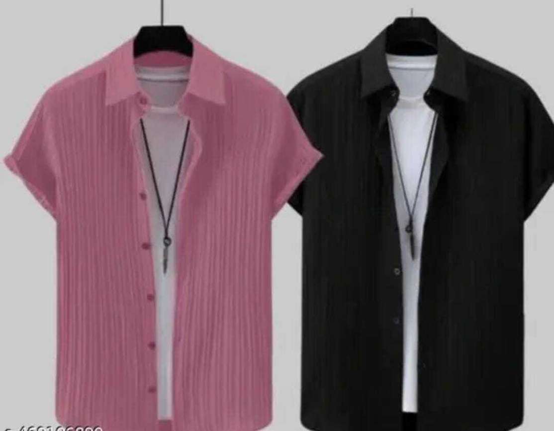 Vrlooks Men Self‑Design Casual Pink‑Black Shirt – 68% OFF Price Drop Review