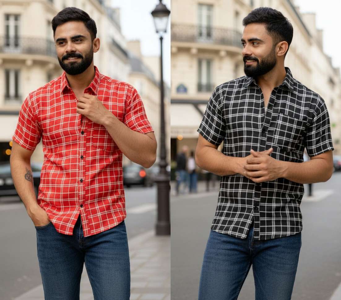 Auzanoor Collection Men Checkered Formal Multicolor Shirt