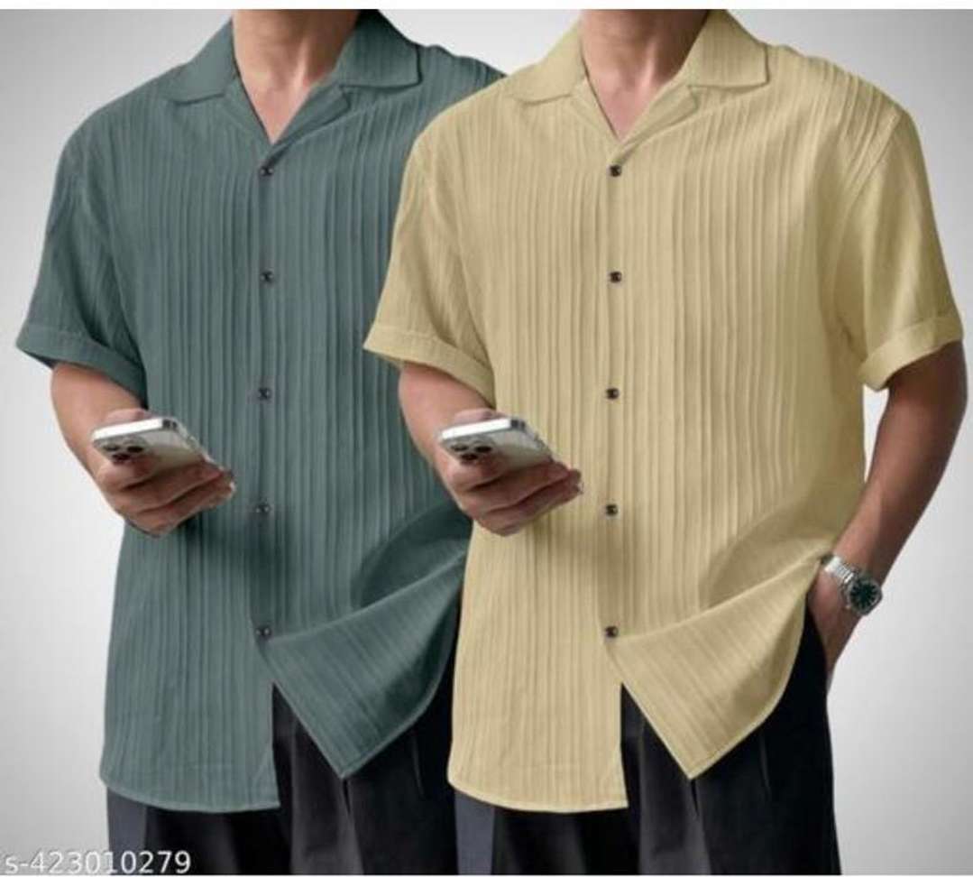 Vrlooks Men Self‑Design Casual Dark Green Gold Shirt – 75% OFF Deal Review