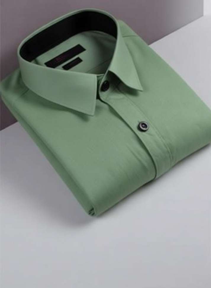 Shopsy Liza Martin Men Solid Light Green Shirt - Image 3