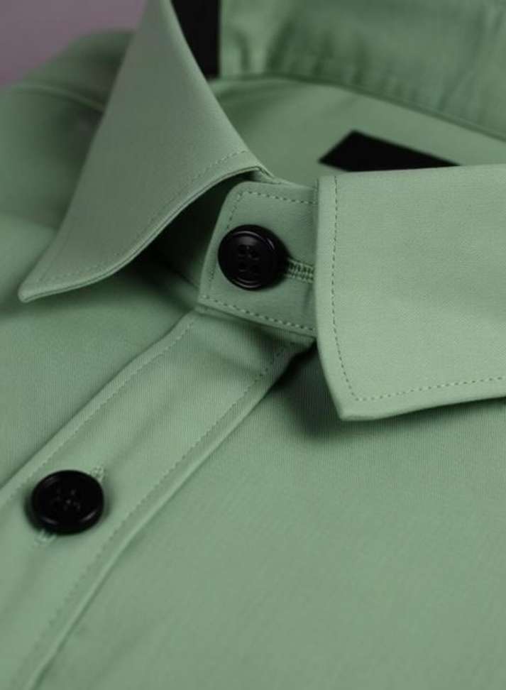 Shopsy Liza Martin Men Solid Light Green Shirt - Image 4