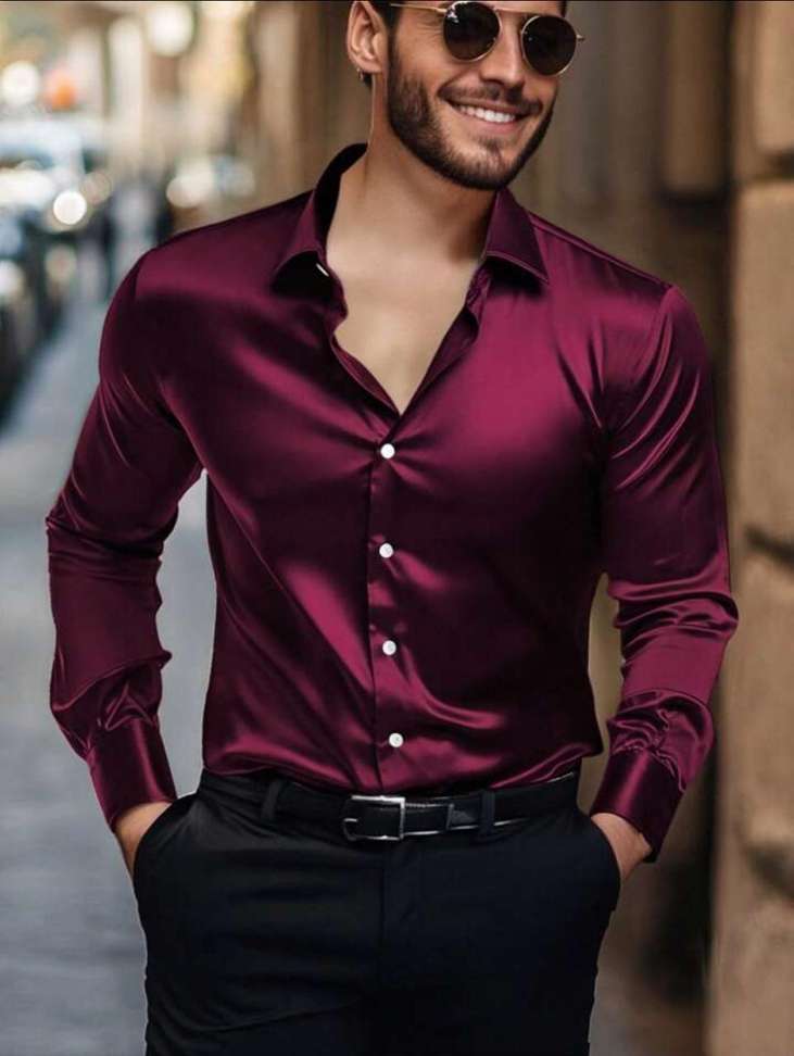 Shimak International Men’s Maroon Satin Casual Shirt – 81% OFF Review & Price Drop