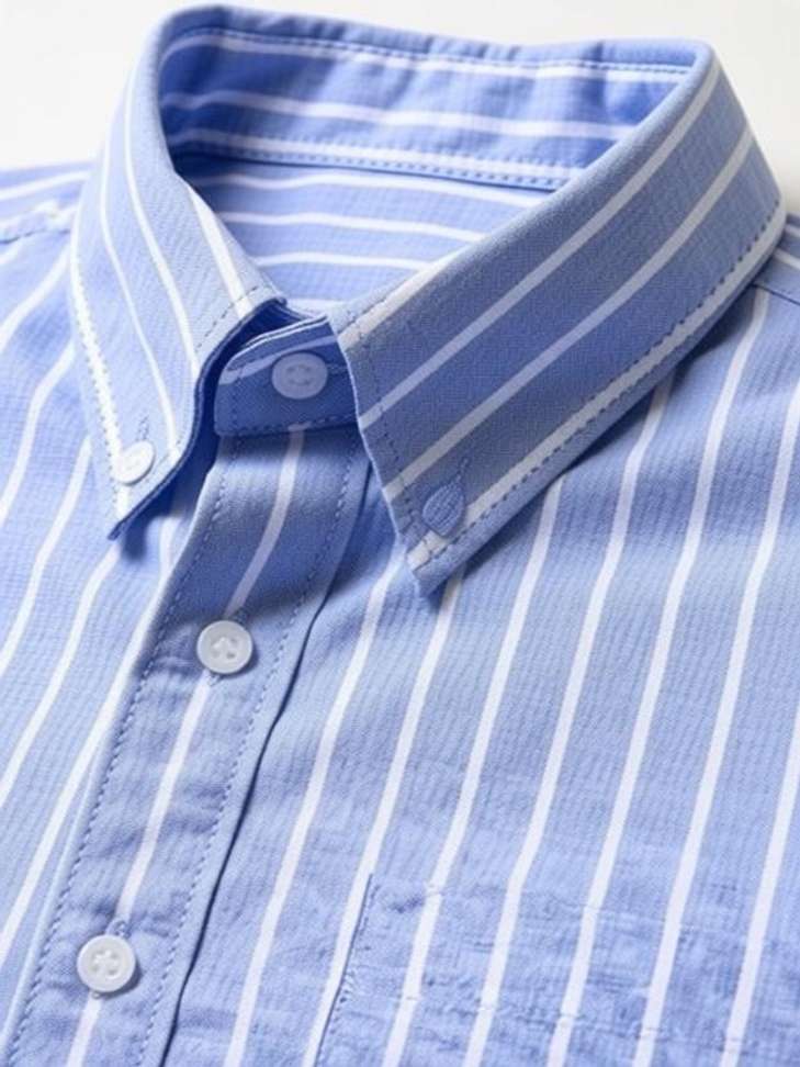 Shopsy VIHANI Men Striped Casual Light Blue Shirt - Image 4