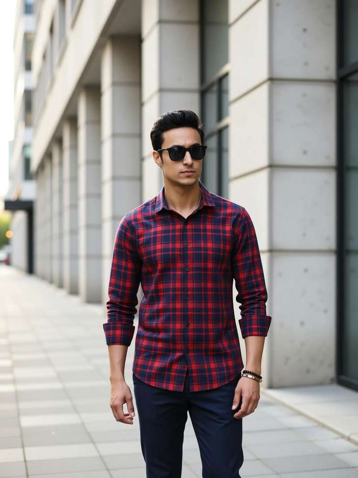 Shopsy Mark Leurent Men Checkered Casual White Shirt - Image 4