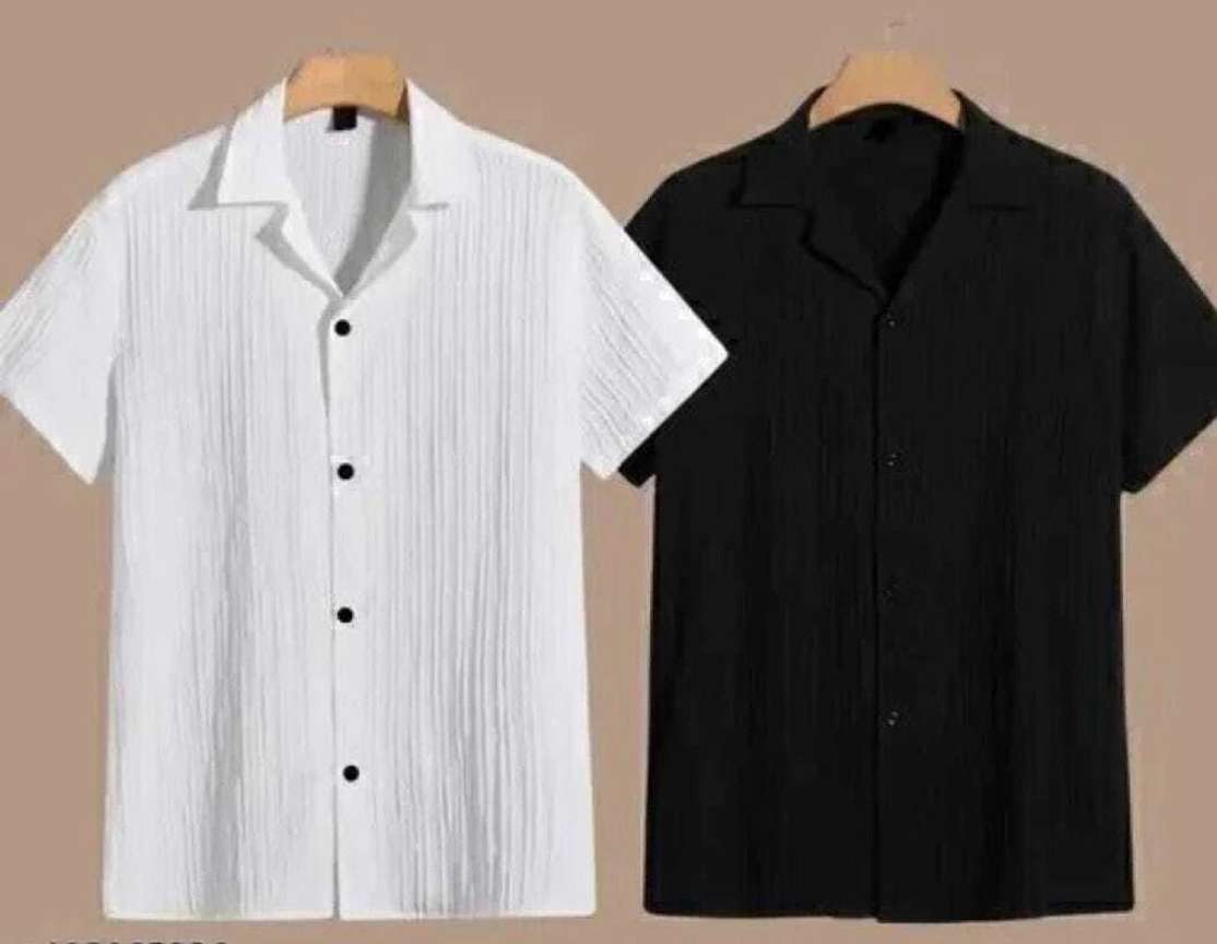 Vrlooks Men Self‑Design Casual Black Shirt – 84% OFF, Lowest Price ₹157