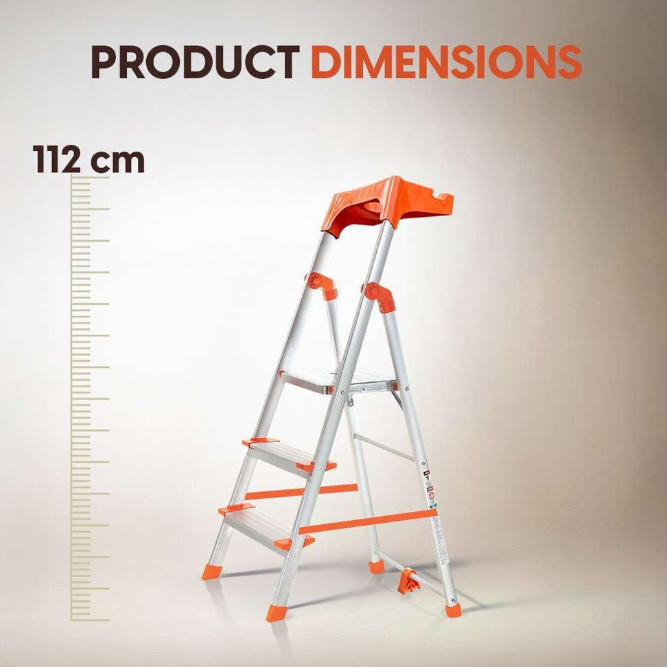 ProHome Apex 3 Steps Aluminum Ladder - Image 4