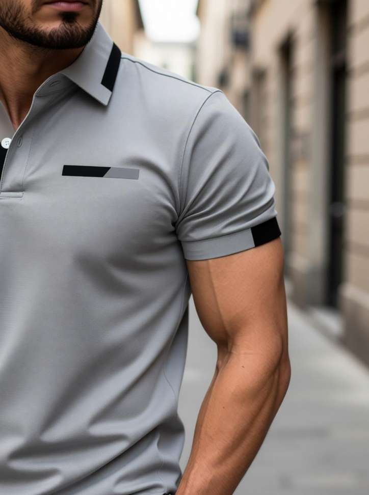 Shopsy MD by Mathra Dass Solid Men Grey T-Shirt - Image 3