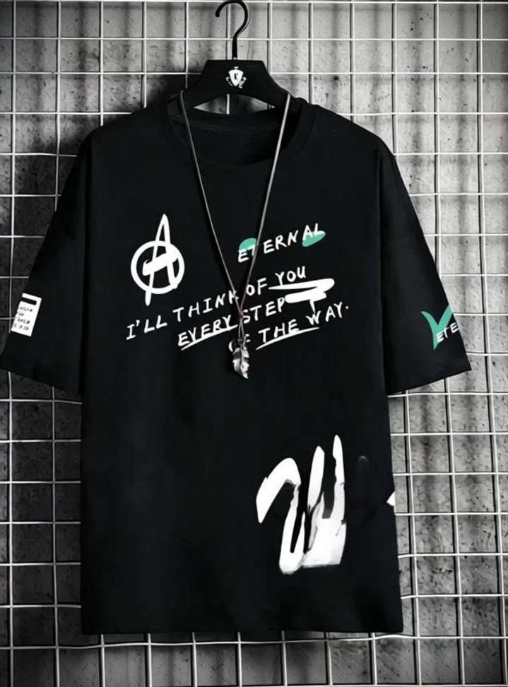 Zfit Printed Men Black T Shirt