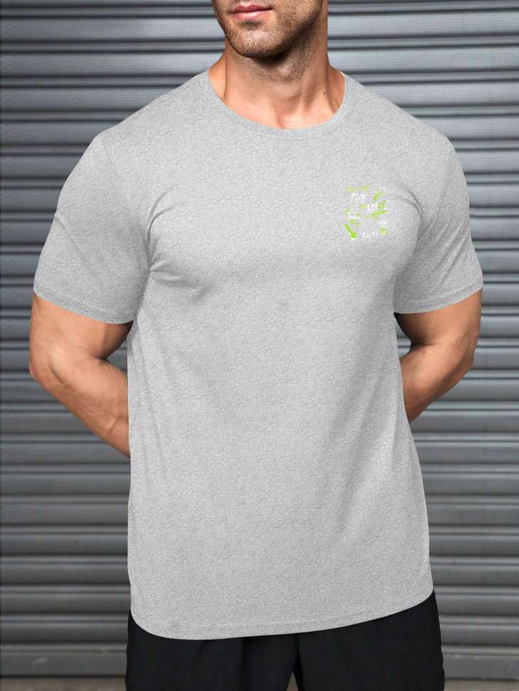 Triptee Printed Men Grey T Shirt